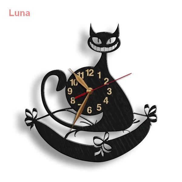 Silent cat clock – creative wall art for pet lovers' homes