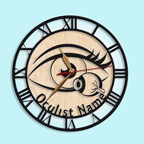 Decorative clock with anatomical eye illustration for ophthalmology enthusiasts