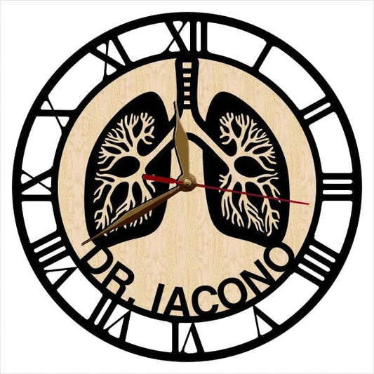 Personalized wall clock for pulmonologist with lung design