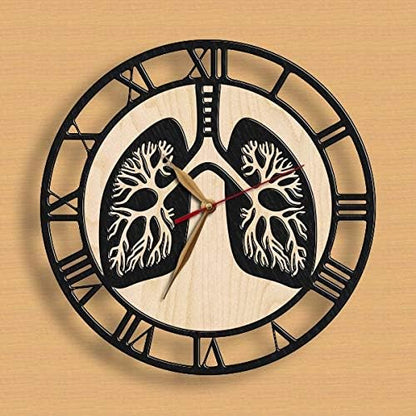 Silent wall clock for radiologist featuring anatomical or X-ray inspired design