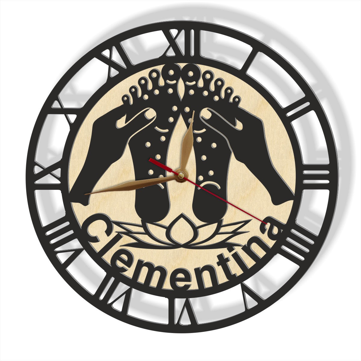 Non-ticking wall clock for reflexologists – calming decor for foot massage studio