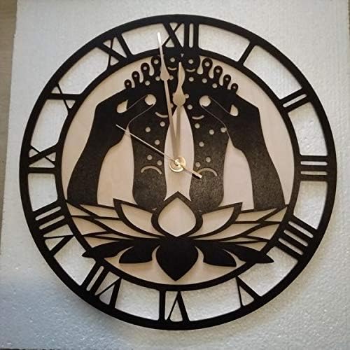 Silent wall clock for foot massage professionals – personalized healing space decor