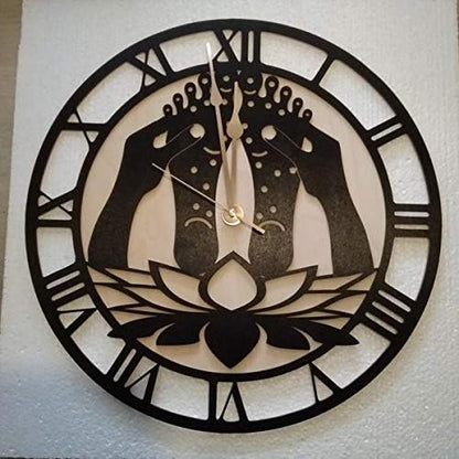 Silent wall clock for foot massage professionals – personalized healing space decor
