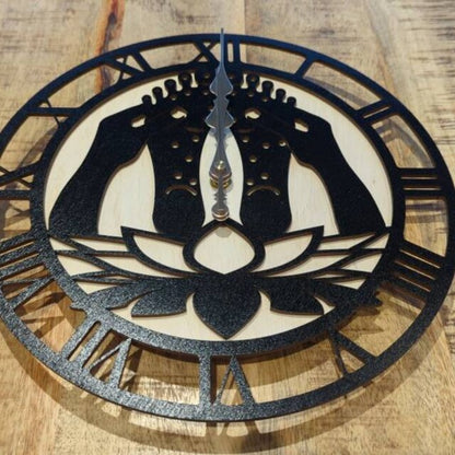 Holistic wellness clock with reflexology symbols – personalized wall art for therapists