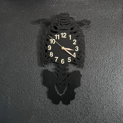 Anatomical skeleton wall clock — unique handmade design for medical offices or Halloween decor
