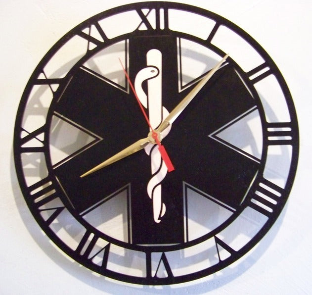 Star of Life wall art clock – perfect decor for ambulance station or EMS office