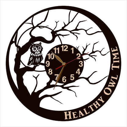 Personalized owl wall clock for nature lovers