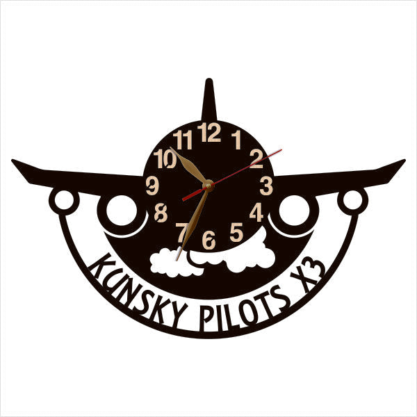 Personalized airplane wall clock with name