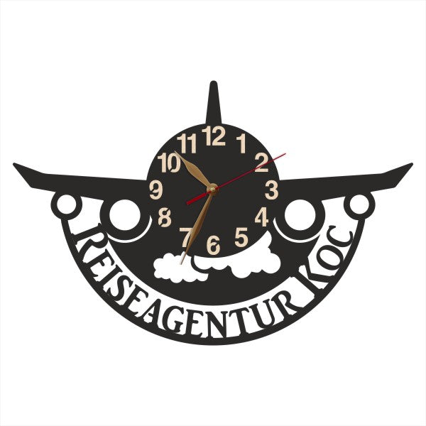 Flight agency clock with custom text