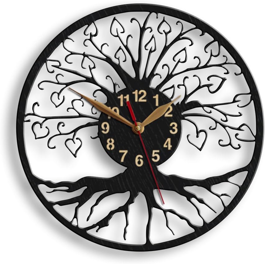 Symbolic family-tree wall clock