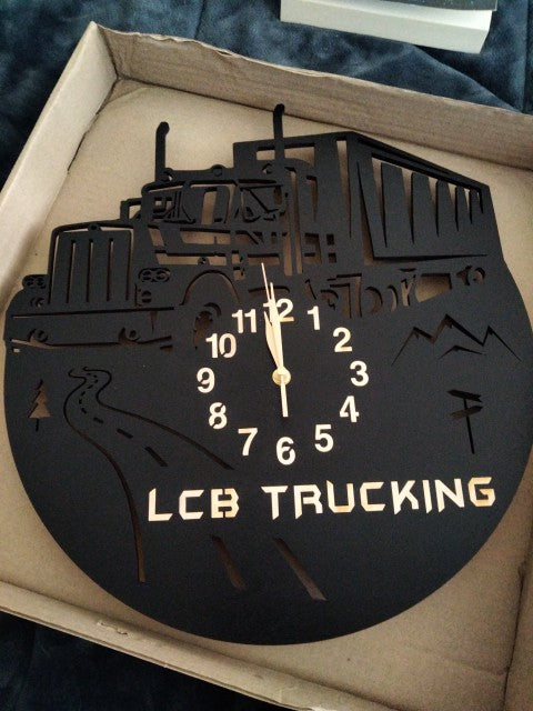 Custom truck driver clock with transport company name