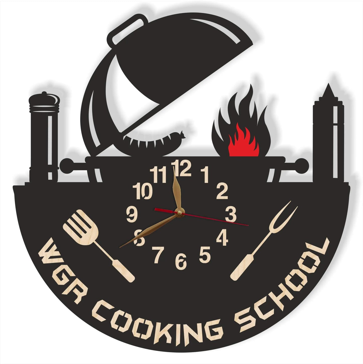 BBQ clock customized with “WGR Cooking School”