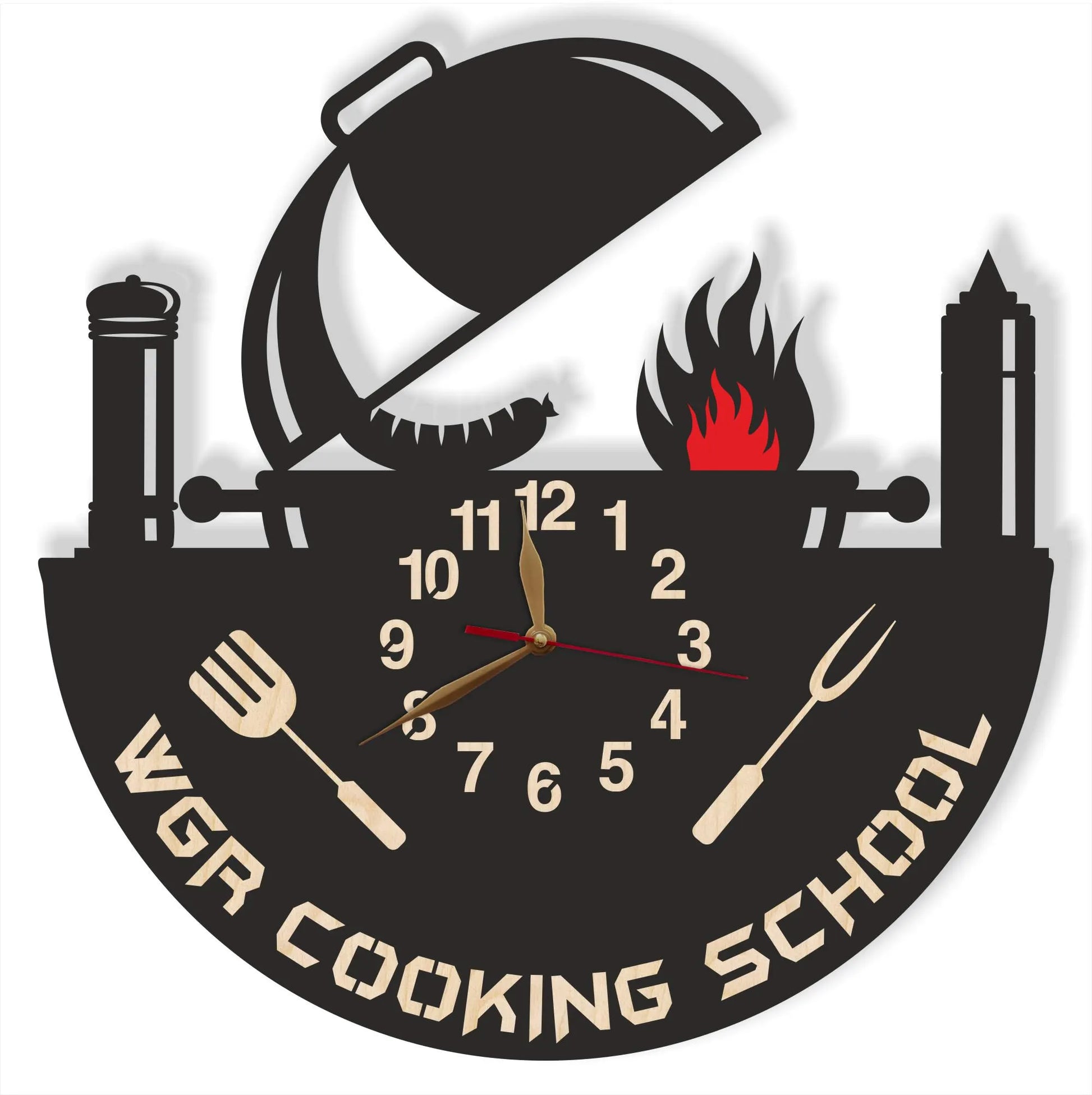 BBQ clock customized with “WGR Cooking School”