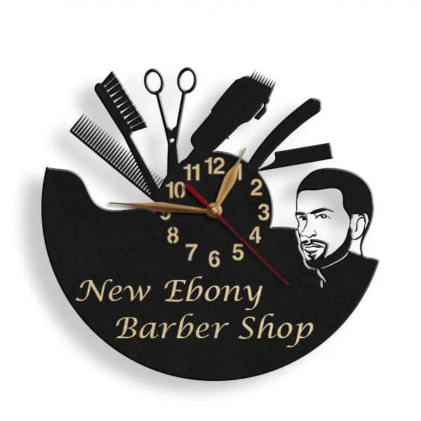 Bearded man barber decor clock, ideal gift for hairstylists or men’s salon owners