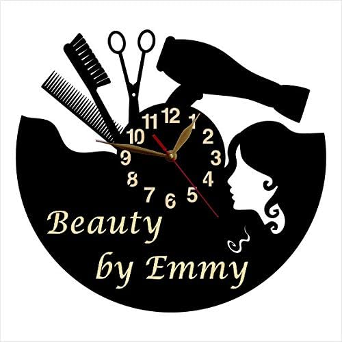 Custom hair salon clock with a name of salon engraving