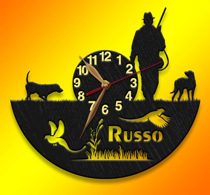 Personalized hunting cabin clock with name