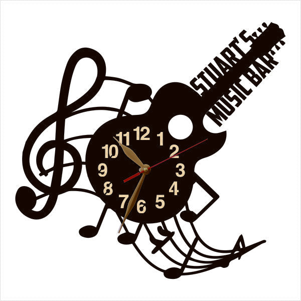 Custom name guitar music clock