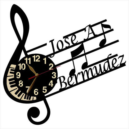 Custom wall clock for musician