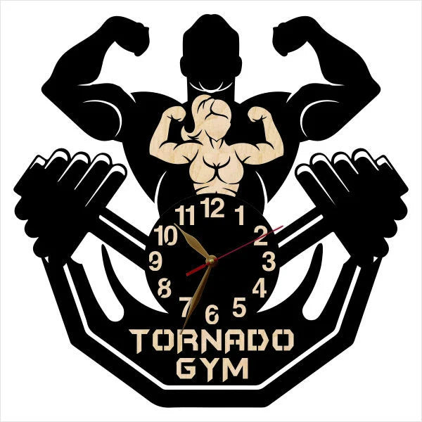 Customized Bodybuilder Wall Clock with Gym Studio name