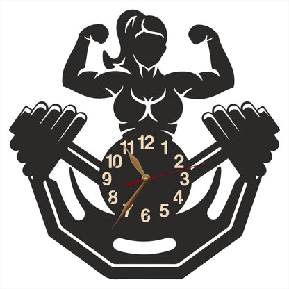 Gym Wall Clock with Woman Design
