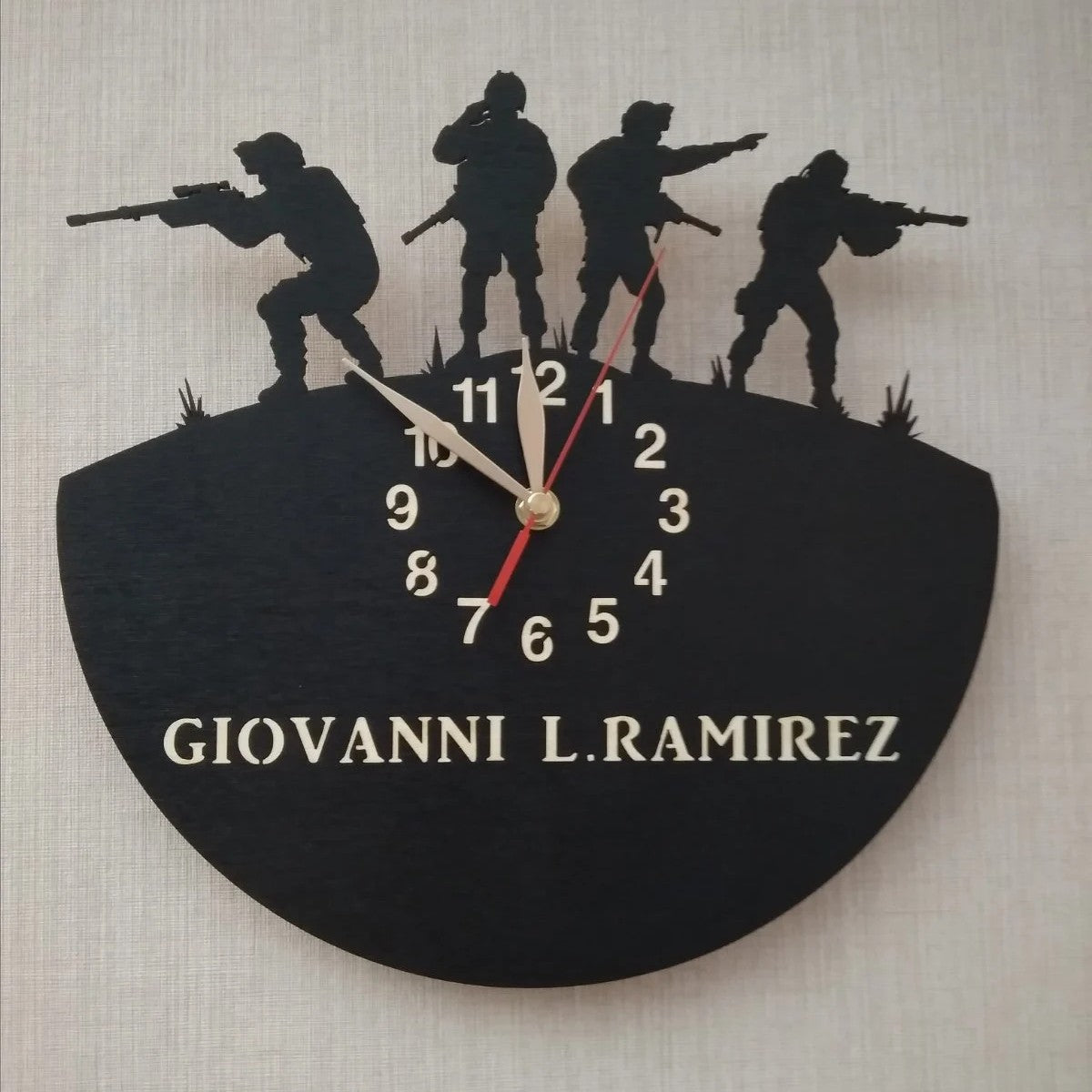 Military gift wall decor with soldier figures and custom engraving