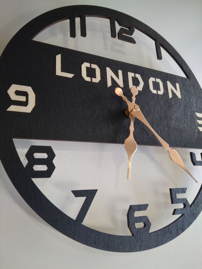 Personalized wall clock showing city name