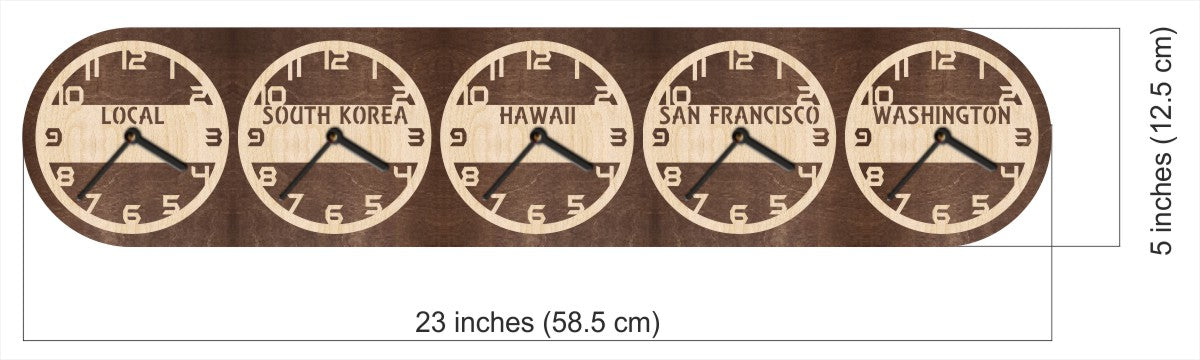 Wall clock with multiple time zones