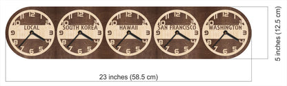 Wall clock with multiple time zones