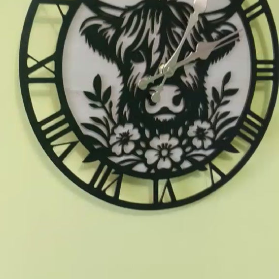 Boho farmhouse décor wall clock in kitchen scene